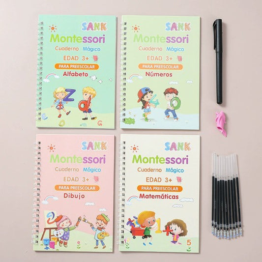 🌈 KIT MONTESSORI DE CUADERNOS DE CALIGRAFÍA MÁGICOS